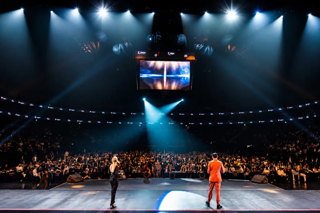 Conference MC leading a business event in Dubai